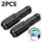 Powerful LED Flashlight Rechargeable USB Waterproof Zoom Fishing Hunting Camping High Lumen Tactical Flashlight LED Torch