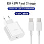 PD 45W Super Fast Charger For SAMSUNG Galaxy S21 S22 S23 S24 Ultra Fast Charging Phone USB C Charge Type C Cable 2M Wall Adapter