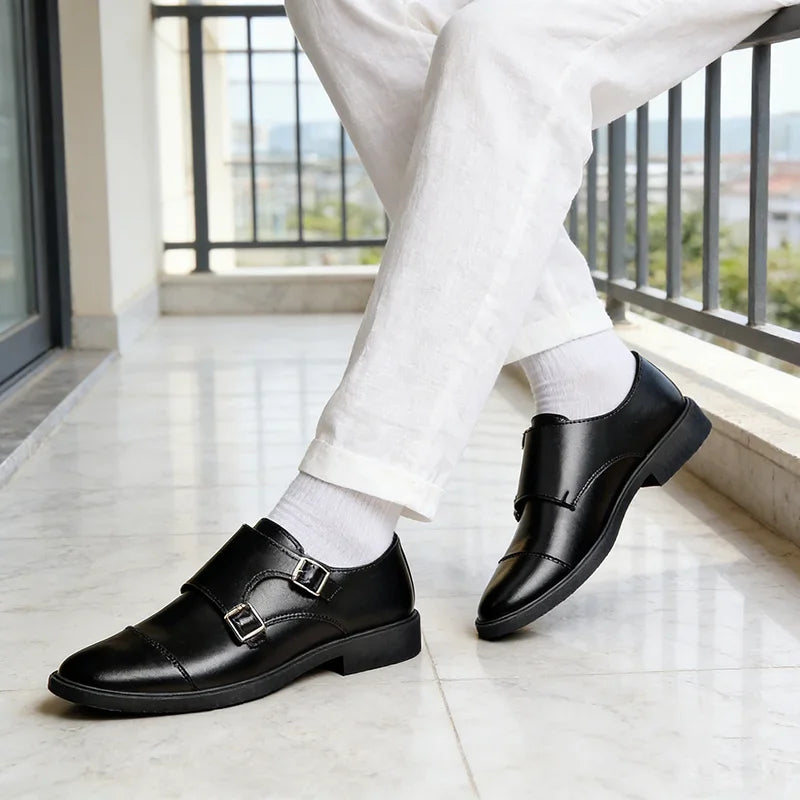 1pair Men's British Business Dress Shoes Breathable Non-slip Sweat-absorbing Pointed Casual Shoes Men's Shoes Size 39-47