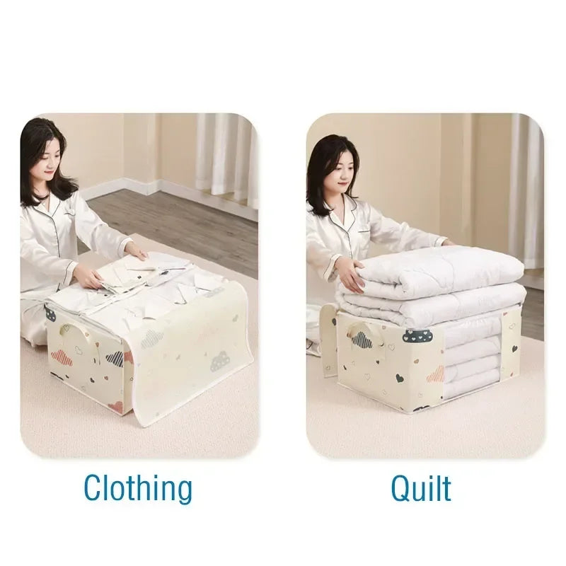 1pcs Quilt Storage Bag Dust-proof Wardrobe Quilt Clothes Organizer Household Blanket Zipper Sorting Bags Moving Bag Storage Bags