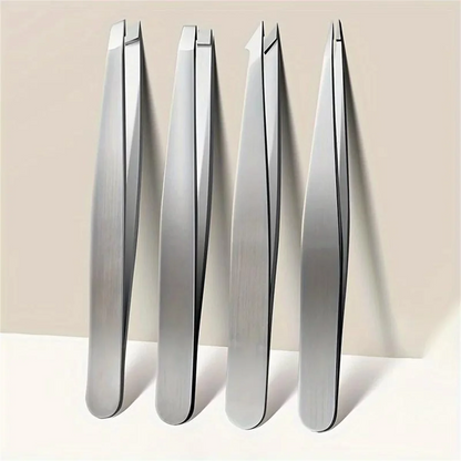 Professional Eyebrow Tweezers Set Silvery and Rose Golden Eyebrow Forceps Beauty Tool Set For Facial Hair Inward Growing