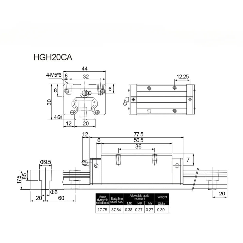 HGH15CA HGW15CC HGH20CA HGW20CC HGH25CA HGW25 HGH30 HGW30 slider block match use HGR linear guide for linear rail CNC diy parts