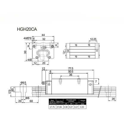 HGH15CA HGW15CC HGH20CA HGW20CC HGH25CA HGW25 HGH30 HGW30 slider block match use HGR linear guide for linear rail CNC diy parts