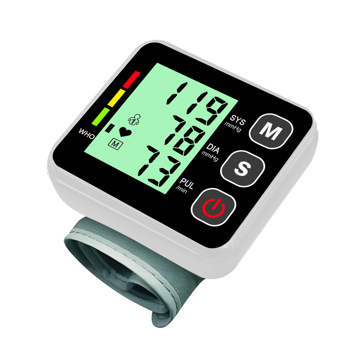 Medical Digital Wrist Blood Pressure Monitor Heart Rate Pulse Meter Measure Sphygmomanometer PR LCD Screen Portable Health Care