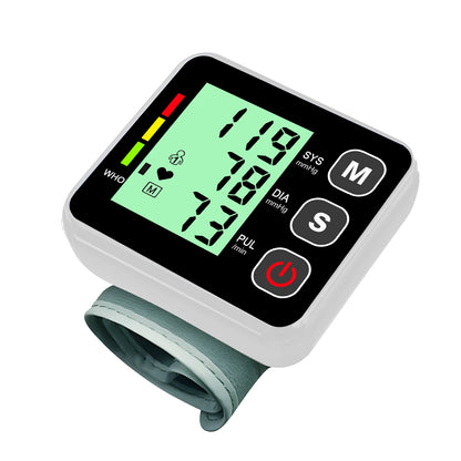 Medical Digital Wrist Blood Pressure Monitor Heart Rate Pulse Meter Measure Sphygmomanometer PR LCD Screen Portable Health Care