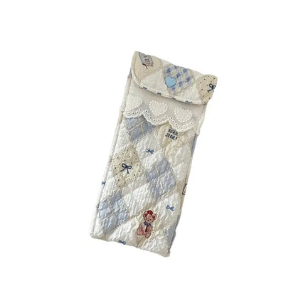 Stylish Quilted Glasses Holder Cute Kawaii Pouch Soft and Fun for Sunglasses and Eyeglasses