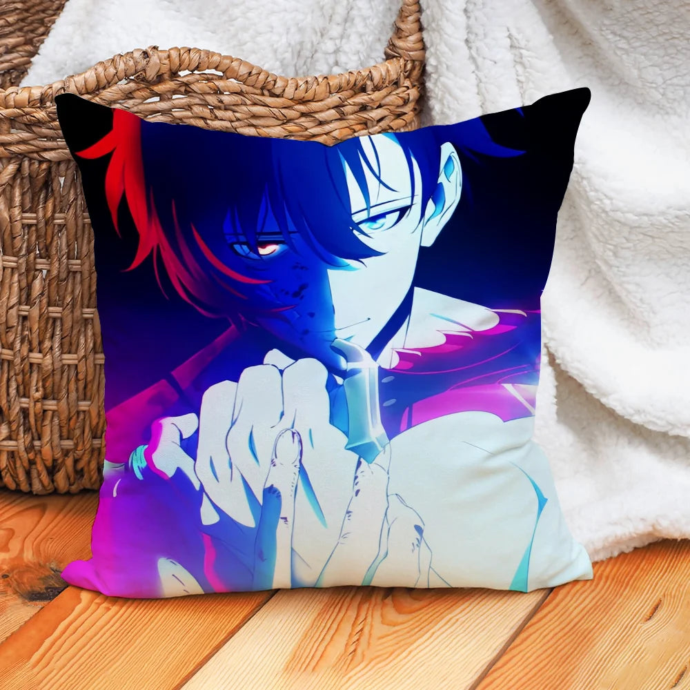 Cartoon Solo Leveling Pillow Case Home Decoration Cushion Cover Suitable For Office Sofa Bedroom Car