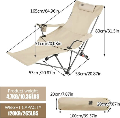 Folding Camping Chair with Armrests, Portable Outdoor Lawn Chair with Detachable Headrest Lightweight Fishing Chair for Picnic