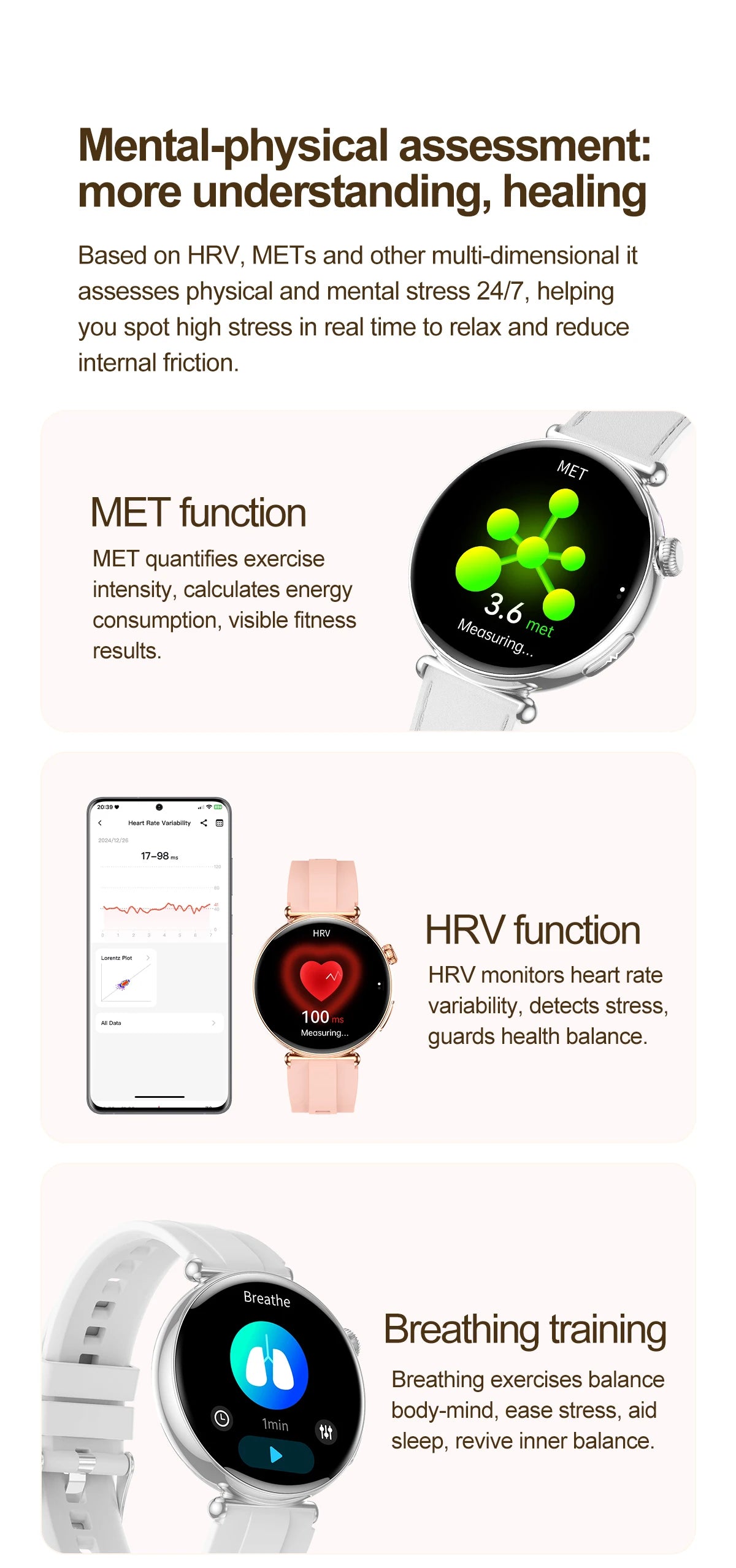 2026 New Women's Health Care Smartwatch ECG Blood Pressure Uric Acid Blood Lipids Sports IP68K Bluetooth call Fashion Smartwatch
