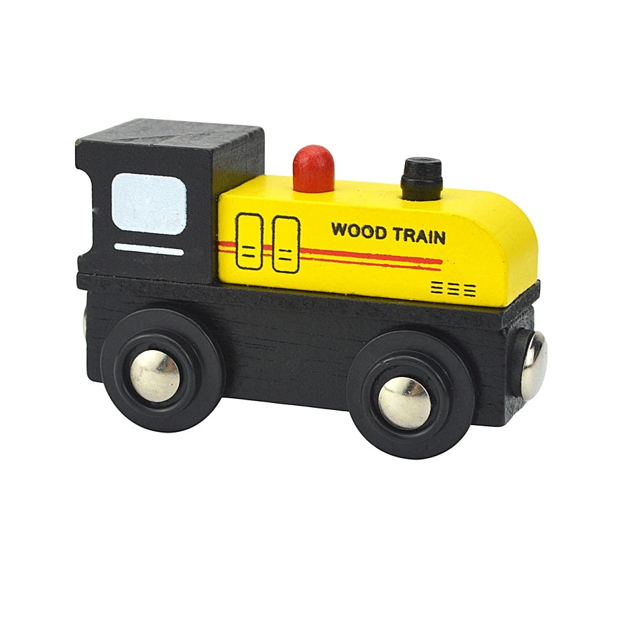 Wooden Magnetic Train Car Locomotive Toy Wood Railway Car Accessories Toys for Kids Gifts Fit Wood Biro themes Tracks