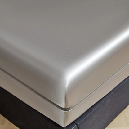 6-Sided Zipper Mattress Encasement Luxury Cooling Satin Dustproof Mattress Protector, Full All Around Deep Pocket Mattress Cover