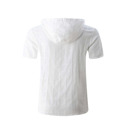 2026 Summer New Fashion Plaid Zipper Sleeveless Hooded Cardigan T-Shirt Men's Slim Sports Breathable Fitness Top
