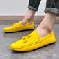 Loafer Men Orange Loafers Tassel Decor Slip on Driving Shoes Casual Business Moccasins Breathable Male Footwear Loafers