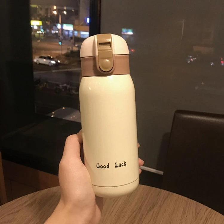200/350ml Cute Mini Thermos Cup Stainless Steel Thermal Coffee Mug Portable Vacuum Flask Insulated Water Bottle with Button Lid
