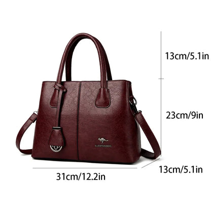 Genuine Brand Women's Soft Leather Handbags Ladies Large Tote Bag Female Square Shoulder Bags Sac Fashion Crossbody Bags Purse