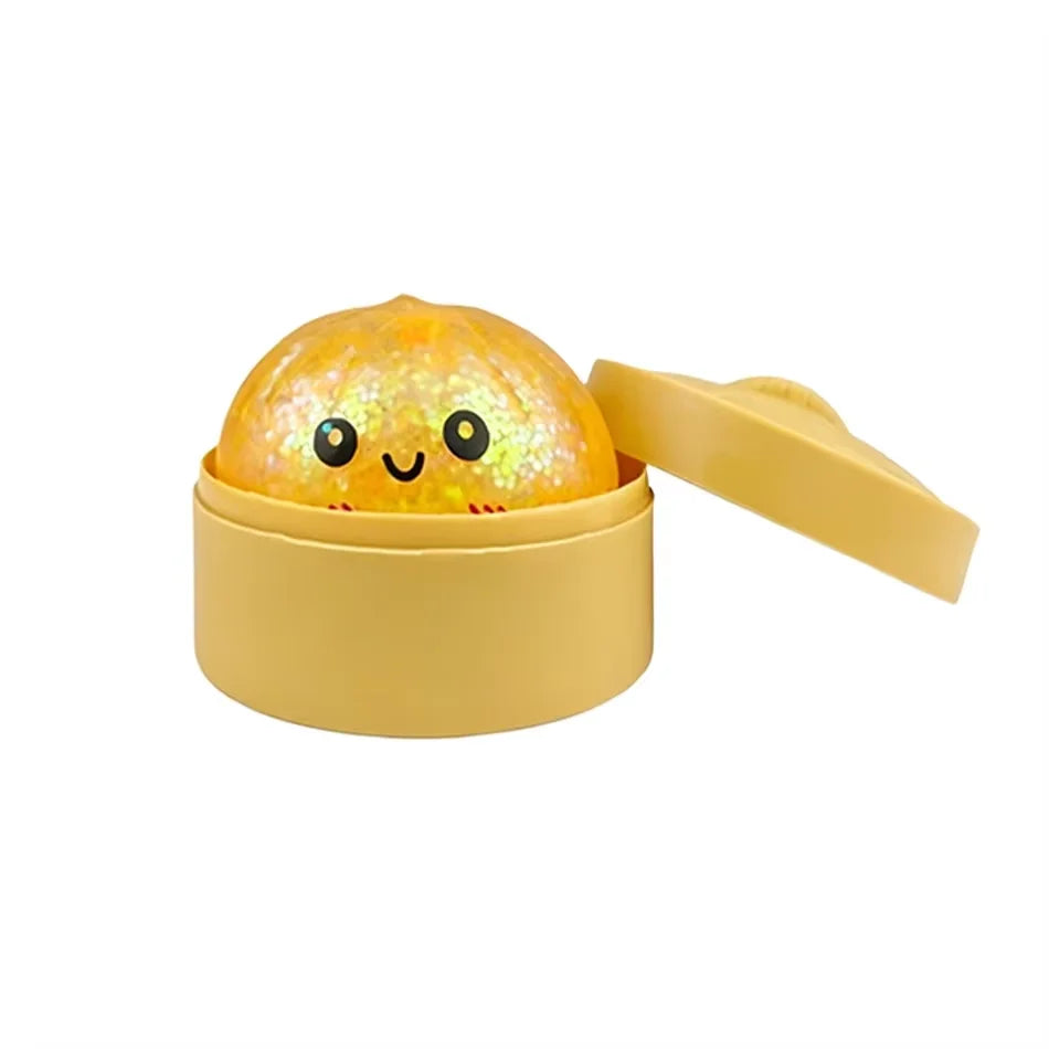 New 1-24pcs Glitter Dumpling Glitter Dumpling Squishy with Box Dumplings Sensory Squeeze Toy for Stress Relief