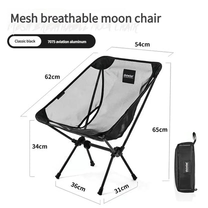 DOTWISE Portable Outdoor Camping Chair Breathable Moon Chair Fishing Chair  Aluminum Alloy MeshAnti-Sinking Lightweight Chair