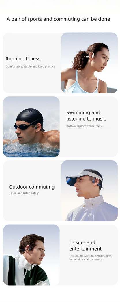 Sanag Bone Conduction Bluetooth Earphone 32GB Memory IPX8 Swimming Headphones Flash-sale Wireless Headset MP3 Earbuds