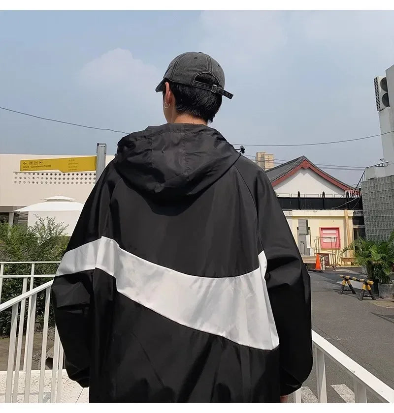 Summer Camping Thin Jacket Men Fashion Color Block Sun Protection Clothing Fishing Hunting Clothes Quick Dry Skin Windbreaker