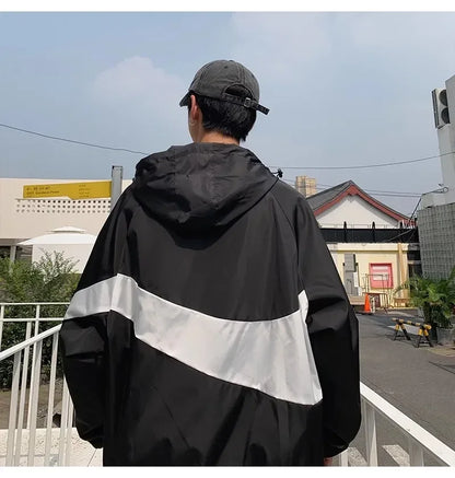Summer Camping Thin Jacket Men Fashion Color Block Sun Protection Clothing Fishing Hunting Clothes Quick Dry Skin Windbreaker