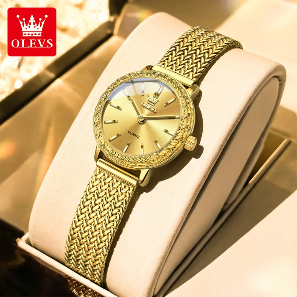OLEVS 5643 Watches for Women Top Brand Ladies Dress Quartz Watch Steel Mesh Strap Waterproof Fashion Original Women's Wristwatch
