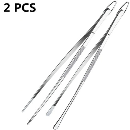 12inch Kitchen Tweezers Fine Tweezer Tongs Extra-Long Stainless Steel Cooking Tweezers for Kitchen Food Cooking Sea Food and BBQ