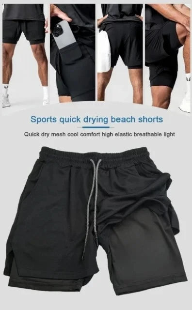 2026 Summer Dragon Ball Z Demon Mark Piccolo 2-in-1 Double Layer Gym Shorts Oversized Men's Fitness Retro Unisex Athletic Shorts