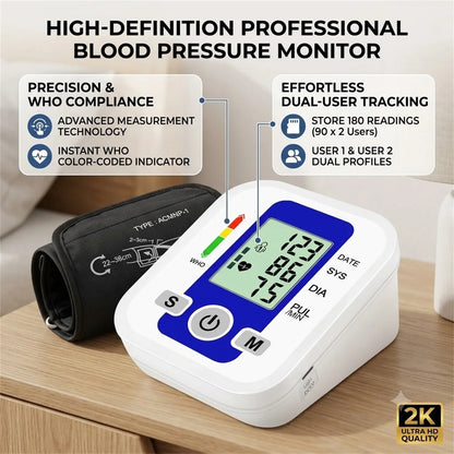 Automatic Arm Blood Pressure Monitor LCD Pressure Sensor Monitor BP Automatic Tonometer Digital Tensiometer LED Display Cuff
