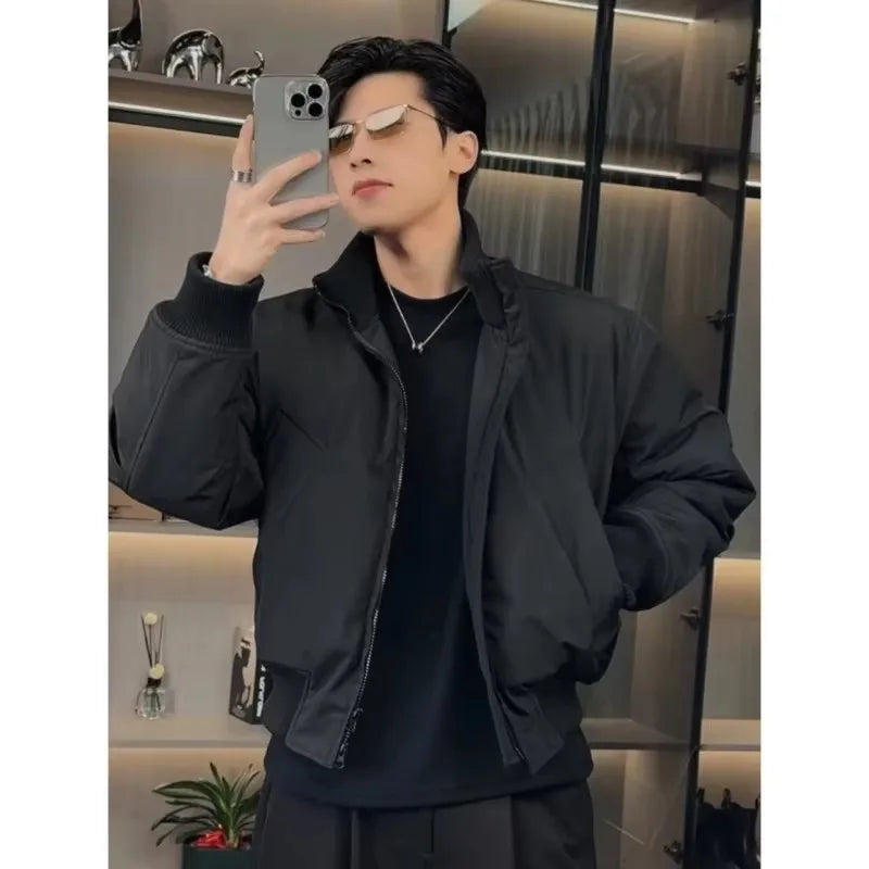Retro American pilot jacket men's new standing collar short jacket cool and versatile loose Korean version autumn and winter top