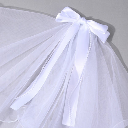 White Tulle Hair Clips For Girls Fairy Mesh Bow Large Hairpin Flower Barrette Summer Party Wedding Women Headdress Accessories