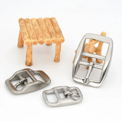 1pieceStainless Steel Adjustable Belt Buckle Double-bar Pin Buckle Tri-glide Slider Horse Halter Harness Accessories Parts