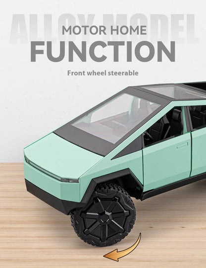 Cyber Truck Pickup Trailer RV Metal Alloy Toy Car Model Die-Casting Off-Road Vehicle Men's Gift Collection Truck Ornaments