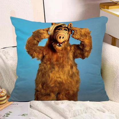 Classic TV Series A-Alf Pillow Covers Cartoon Sofa Decorative Home Double-sided Printing Short Plush Cute Cushion Cover