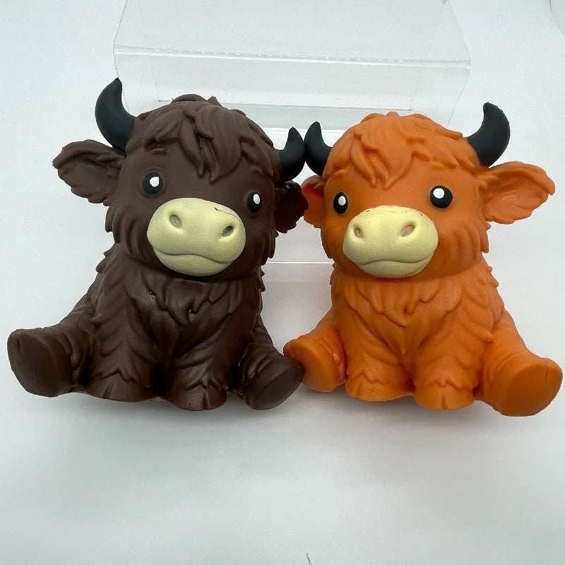 Jumbo Highland Cow Stress Balls Squishies Fidget Toy Squeeze Ball Fidget Toy for Adults Slow-Rising Stress Relief Squeeze Toy