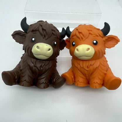Jumbo Highland Cow Stress Balls Squishies Fidget Toy Squeeze Ball Fidget Toy for Adults Slow-Rising Stress Relief Squeeze Toy