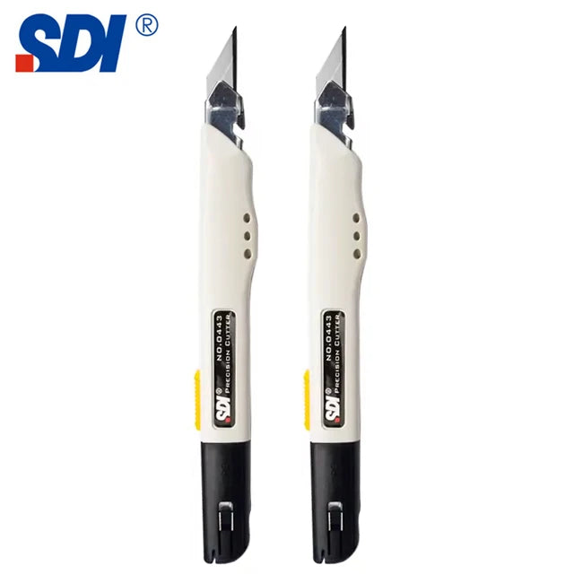 SDI 9mm Anti-Shaking Utility Knife 30-Degree Angle Sharp Black Steel Blades Box Cutter Auto Lock Professional Craft DIY Opener