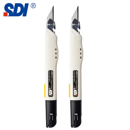 SDI 9mm Anti-Shaking Utility Knife 30-Degree Angle Sharp Black Steel Blades Box Cutter Auto Lock Professional Craft DIY Opener
