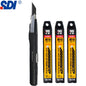 SDI 9mm Anti-Shaking Utility Knife 30-Degree Angle Sharp Black Steel Blades Box Cutter Auto Lock Professional Craft DIY Opener