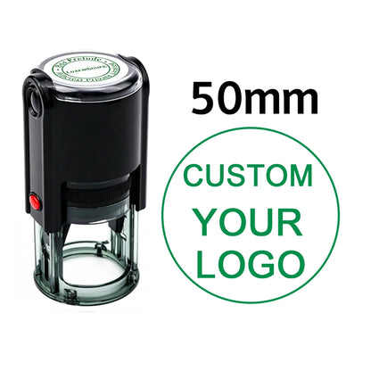 Custom Logo Round Stamp Personalized Image Self Inking Stamper Customized Business Logo Text Stamps-4 Sizes-5 Ink Color Options