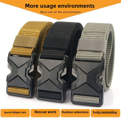 Men's Tactical Belt Nylon Braided Outdoor Training Military Belt Canva Casual Mountainee Trouser Pants Jeans Buckle Waist Belt
