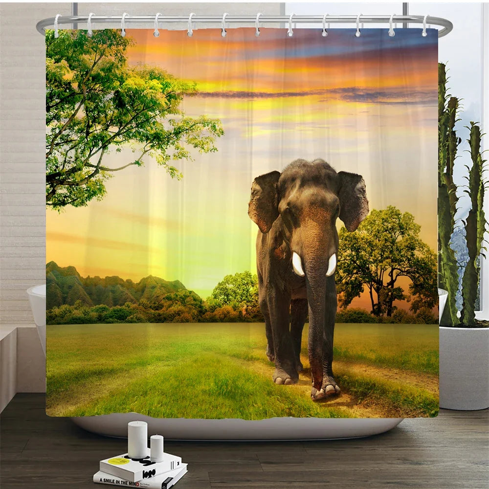 Cat shower curtains bathroom shower curtain Cute 3D fabric shower curtain with hooks funny waterproof shower curtain or Mat