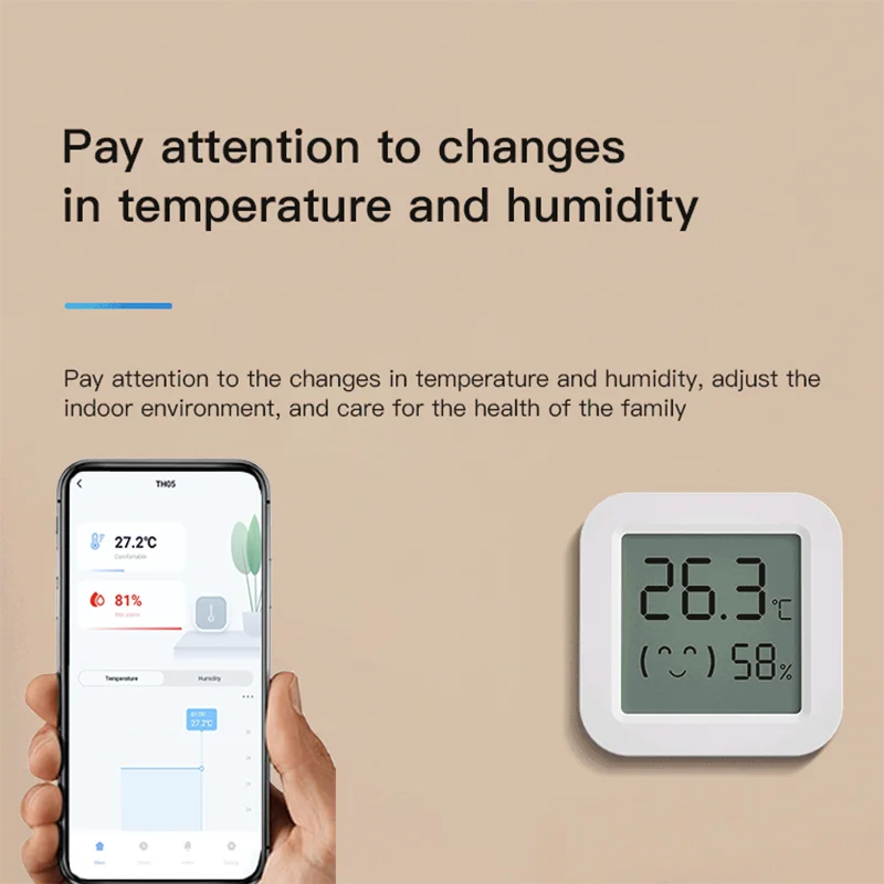 Tuya Zigbee Temperature Humidity Sensor Fridge Sensor Mini LCD Digital Display Bluetooth-Compatible Thermometer Hygrometer