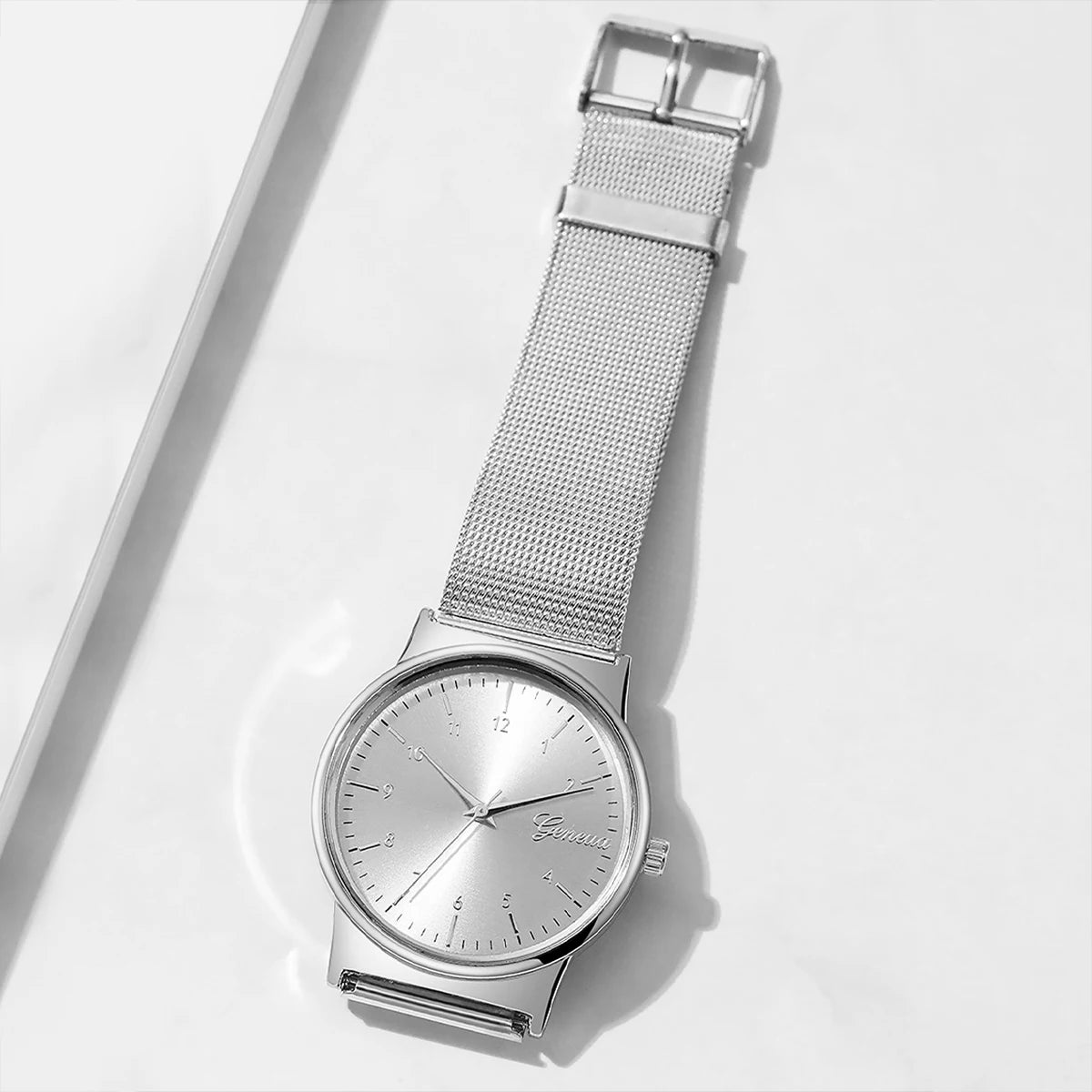 Fashion Women Mesh Strap Quartz Wristwatch Casual Arabic Dial Watch For Ladies Clock Relogio Feminino(Without Box)