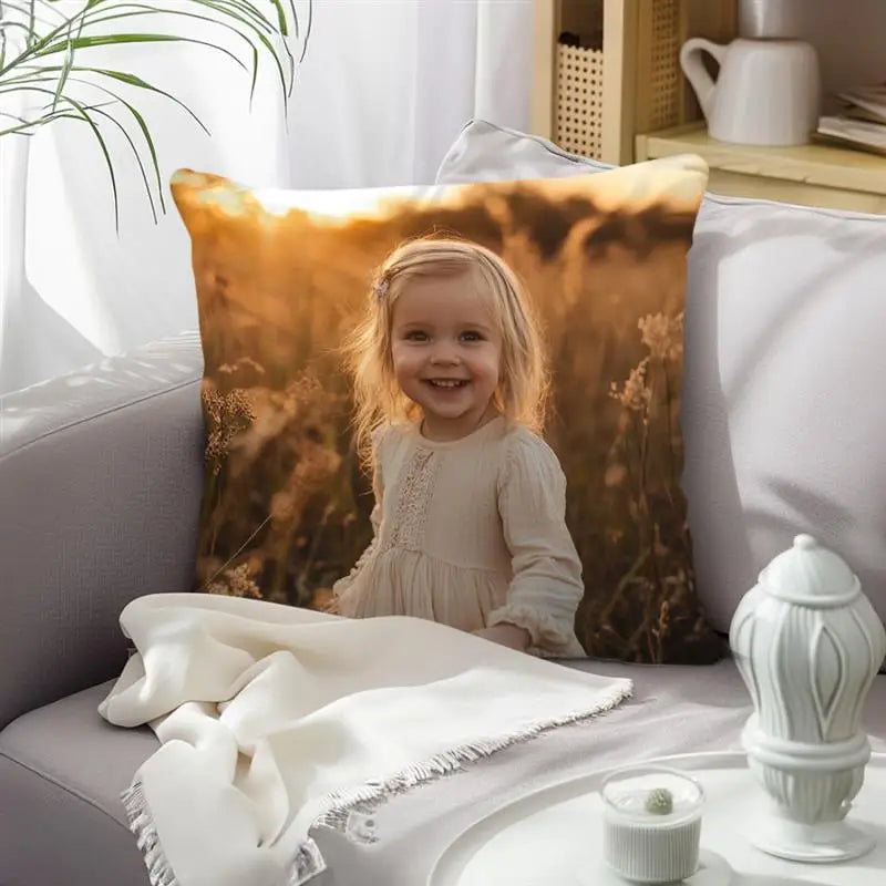 Custom Cushion Cover With Pictures Logo DIY Customized Throw Pillow Case Home Decorative Wedding Pets Baby Print Pillowcase