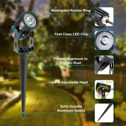 1/2/4/6 LEDS Solar Spotlight Outdoor Garden Wall Lamp for Tree Street Decor IP65 Waterproof LED Landscape Countyard Solar Light