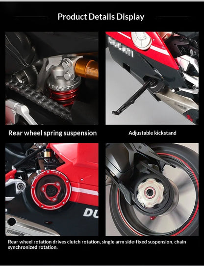 XLG 1:7 Ducati Panigale V4S Motorcycle Model - Alloy Die-Cast with Smoke Effect & Light/Sound Official Licensed Collector‘s Gift