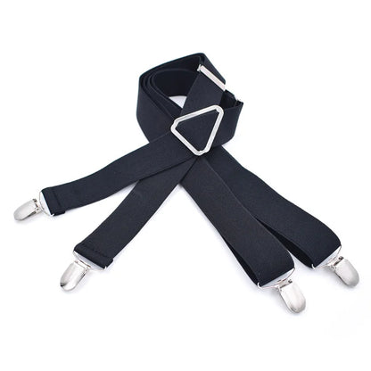 Solid Color Elastic Polyester Suspenders Braces Men Women Black Red Adjustable Straps For Wedding Suit Skirt Accessories Gifts