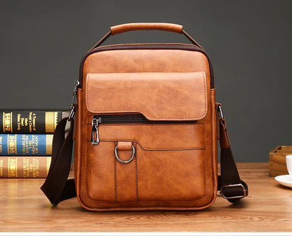 Brand Men Shoulder Bag for 9.7" iPad Men PU Leather Flaps Men's Crossbody Bags Business Flap Male Solid Messenger Bag Travel Bag