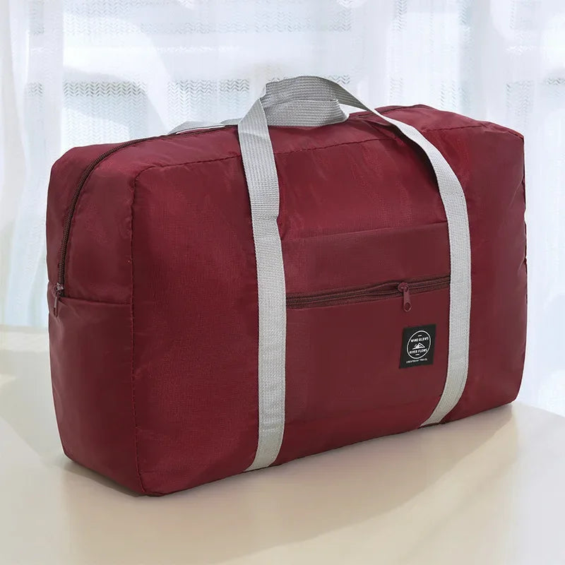 Large-capacity luggage storage bag, foldable portable travel bag, moving clothes packing bag with pull handle