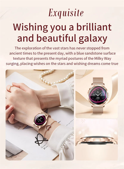 Nowy Smartwatch dla Kobiet 1.32 Cala AMOLED HD Ekran Sportowy Fitness Wodoodporny Zegarek Połączenia Bluetooth Cyfrowy Smartwatch Damski